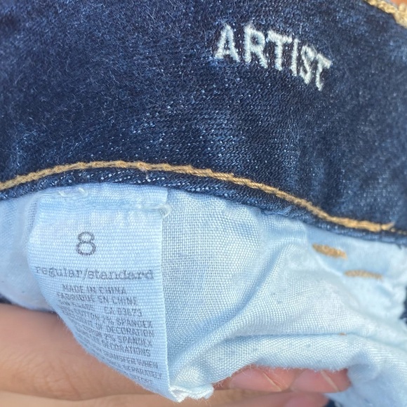 Women’s American Eagle Stretchy Low Waisted Denim Blue Jeans Size 8 - Picture 5 of 6